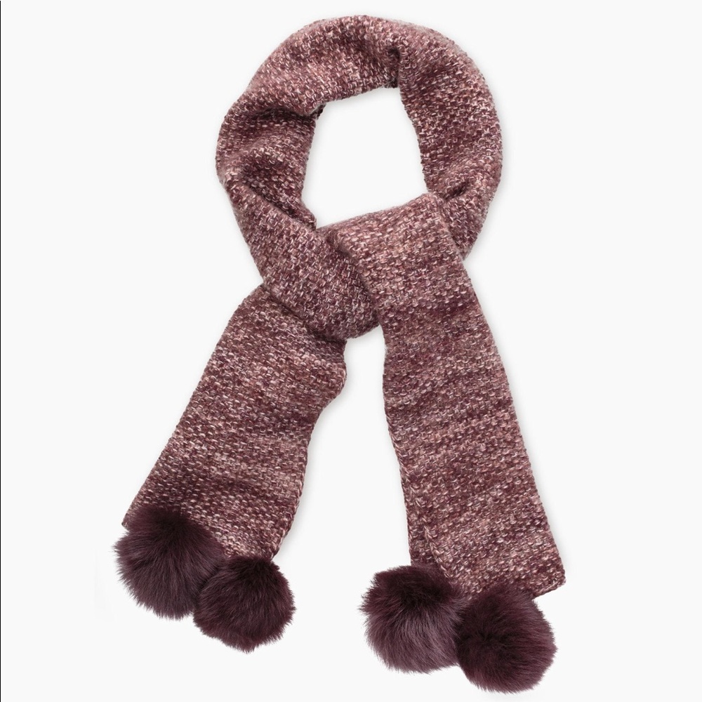 NWT UGG Quatro Pom Cashmere Scarf